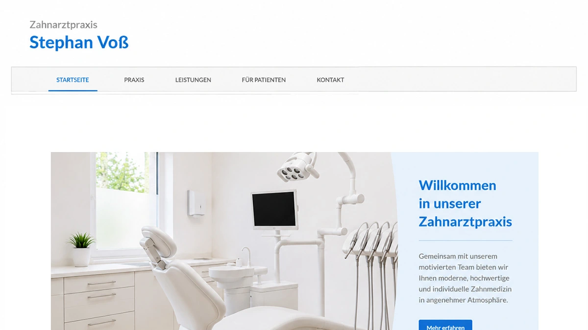Vorher: veralteter Praxis-Website Auftritt